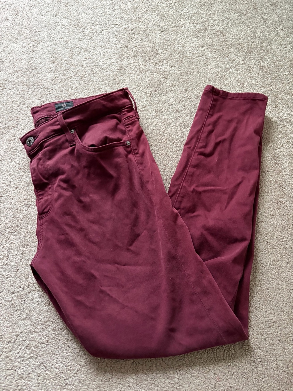 💚 ADRIANO GOLDSCHMIED - Burgundy - The Farrah Skinny Ankle - High Rise - Size 31